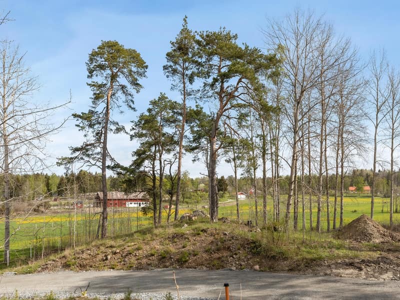 Tomten ligger med naturskönt läge mot ängsmark
